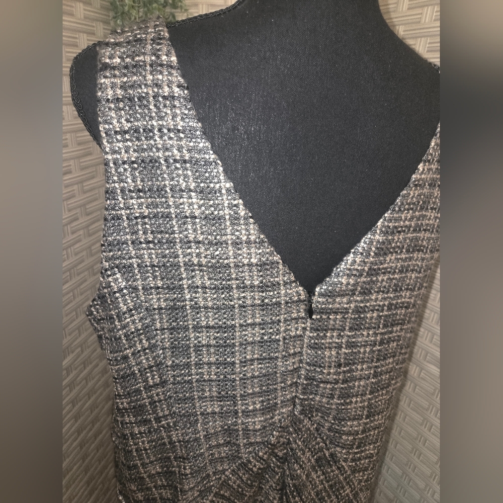 Isabel Toledo For Lane Bryant Black and Gray Tweed Sleeveless Midi Dress Size 20 - Picture 3 of 7